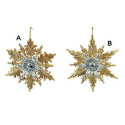 Item 303100 Gold/Silver Snowflake Ornament