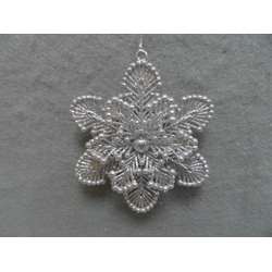 Item 303104 Silver Feather Snowflake Ornament