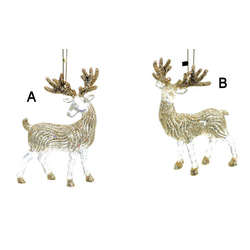 Item 303142 Clear/Gold Deer Ornament