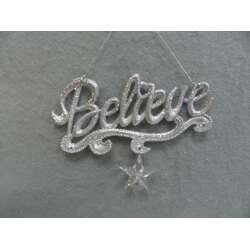 Item 303150 thumbnail Silver Believe With Star Pendant Ornament