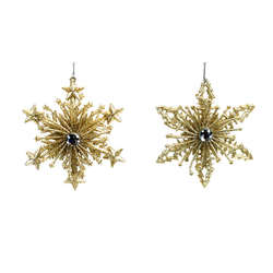Item 303151 Champagne Gold Snowflake Ornament