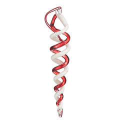 Item 312002 Red and White Twisted Icicle Ornament
