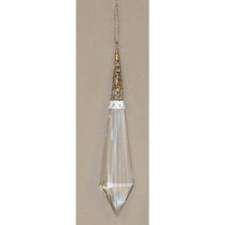 Item 312009 Clear/Silver Faceted Acrylic Drop Ornament