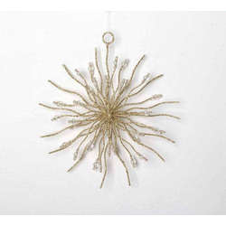 Item 312061 Gold Jeweled Wavy Spike Ornament