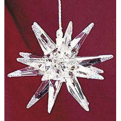 Item 312071 Clear Moravian Star With Silver Tips Light Cover Ornament