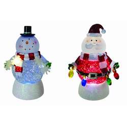 Item 322104 LED Glitter Snowman/Santa