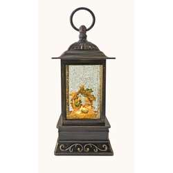 Item 322134 Bronze & Black Lighted Nativity Water Lantern
