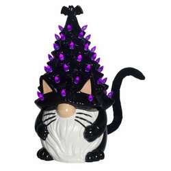 Item 322398 Ceramic Black Cat Gnome Tree