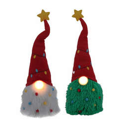 Item 322419 LED Plush Festive Gnome Shelf Sitter