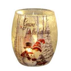 Item 322436 LED Gnome and Snowman Glass Vase