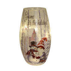 Item 322438 LED Gnome And Snowman Glass Vase