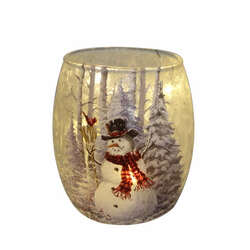 Item 322439 LED Snowman Glass Vase
