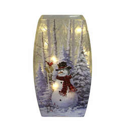 Item 322440 LED Snowman Glass Vase