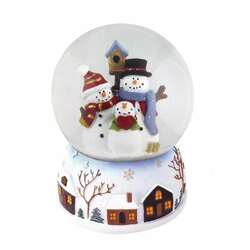 Item 322445 Musical Snowman Family Water Globe