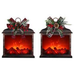Item 322475 Christmas Time Fireplace Lantern