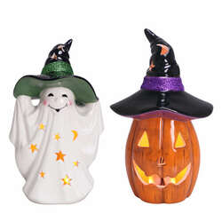 Item 322520 thumbnail LED Ceramic Pumpkin And Ghost