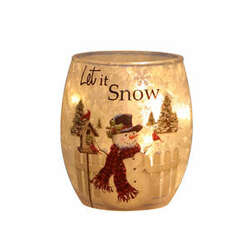Item 322542 LED Snowman Glass Vase