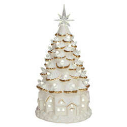 Item 322566 thumbnail Lighted White Village House Christmas Tree