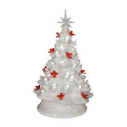 Item 322575 thumbnail White Cardinal Lighted Ceramic Tree