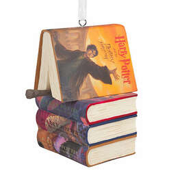 Item 333210 Harry Potter Books And Wand Ornament