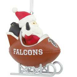Item 333284 thumbnail Atlanta Falcons Santa Football Sled Ornament
