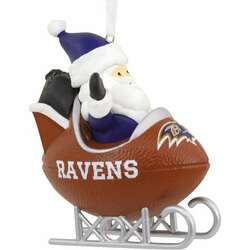 Item 333285 thumbnail Baltimore Ravens Santa Football Sled Ornament