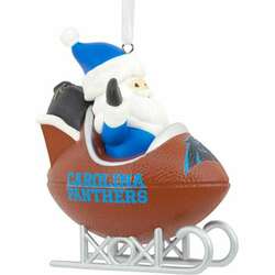 Item 333287 Carolina Panthers Santa Football Sled Ornament
