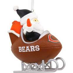 Item 333288 Chicago Bears Santa Football Sled Ornament