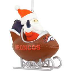Item 333292 thumbnail Denver Broncos Santa Football Sled Ornament