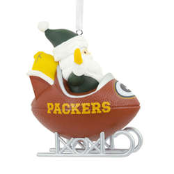 Item 333294 Green Bay Packers Santa Football Sled Ornament