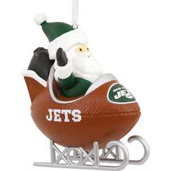 Item 333303 New York Jets Santa Football Sled Ornament