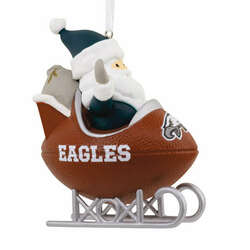 Item 333305 Philadelphia Eagles Santa Football Sled Ornament