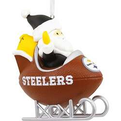Item 333306 thumbnail Pittsburgh Steelers Santa Football Sled Ornament