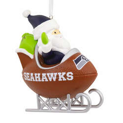 Item 333307 thumbnail Seattle Seahawks Santa Football Sled Ornament