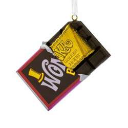Item 333628 Willy Wonka Bar And Gold Ticket Ornament
