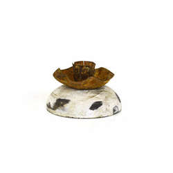 Item 340270 Distressed White Candle Holder