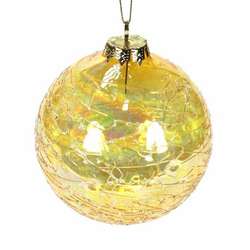 Item 351004 Lemon Zest Threaded Ball Ornament