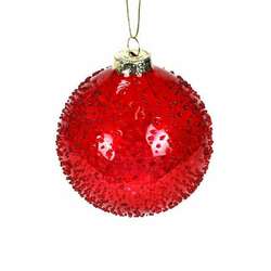 Item 351018 Fire Coral Red Rock Candy Ball Ornament
