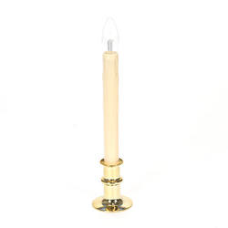 Item 358001 Battery Operated LED Ivory Window Candle With Adjustable Brass Base