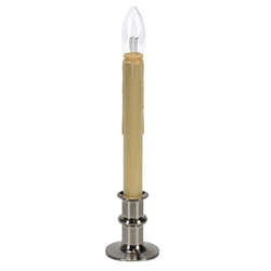Item 358004 Battery Operated LED Brushed Nickel Adjustable Height Window Candle With Timer