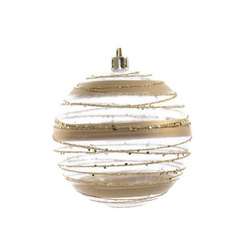 Item 360032 Gold/Clear Striped Ball Ornament