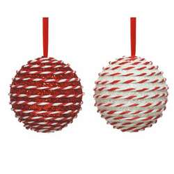 Item 360141 Red/White Bauble Ornament