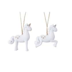 Item 360188 White Unicorn Ornament
