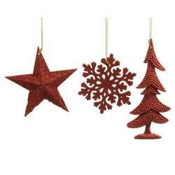 Item 360204 Christmas Red Star/Snowflake/Tree Ornament