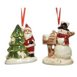 Item 360228 thumbnail Red Santa/Snowman Ornament