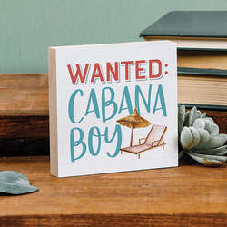 Item 364055 Wanted Cabana Boy Block Sign