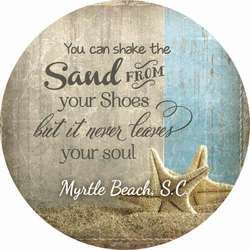 Item 364265 Myrtle Beach Faded Shake The Sand From Shoes Car Coaster
