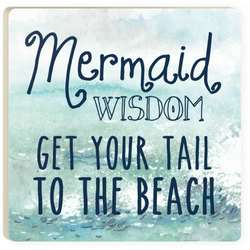 Item 364363 Mermaid Wisdom Get To Beach Square Coaster