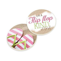 Item 364371 Pink Flip Flops Coaster 2 Pack