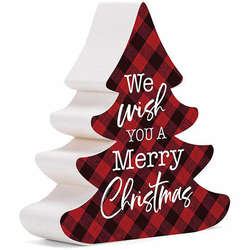 Item 364477 We Wish You A Merry Christmas Plaid Sign